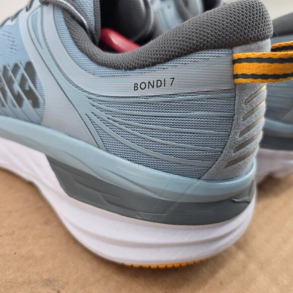 Hoka One One Men’s Bondi 7 Blue Fog Castlerock Sneakers Cushion Running Sz 12.5 - Picture 8 of 16